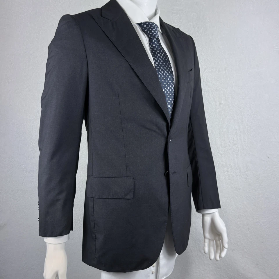 Abrigo deportivo Cesare Attolini gris solapas pico raro hombros parisinos 48IT G2U Foto 1 de 4