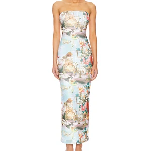 NUEVO Maxi Vestido Superdown X Revolve Harmony Sin Tirantes Talla XSpequeño Caprichoso - Imagen 1 de 10