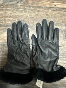 Guantes cortos de piel de oveja fina UGG $110 color marrón oscuro talla L/G - Imagen 1 de 4
