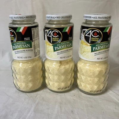 Lot of 3 4C All Natural Parmesan Cheese No Cellulose Powder 6 oz ea BB 9/15/27+ - Image 1 of 4