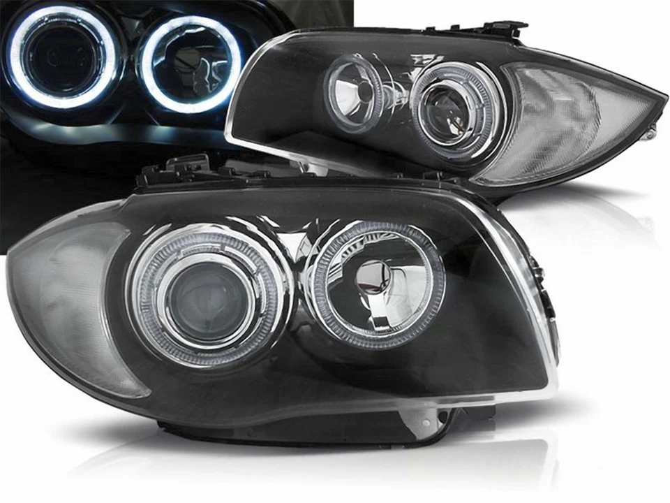 Scheinwerfer BMW 1er E87 04-07 Angel Eyes Black