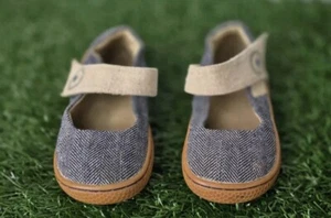 Livie & Luca Girls Carta Mary Jane Blue Tweed Toddler Size 8 - Picture 1 of 4