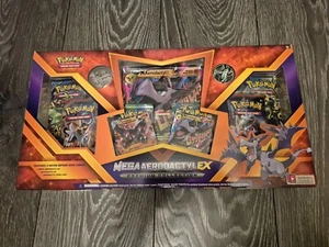 Pokemon MEGA AERODACTYL EX BOX 6 Bootser 2 MEGA EX +1EX + PINS 2016 - Picture 1 of 6