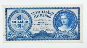 UNGHERIA Banconota 1000000000 Milpengo 1 Miliard 1946 P.131 - Foto 1 di 2