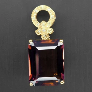 Classically Multicolor Tourmaline Baguette 15.65Ct 925 Sterling Silver Pendants - Picture 1 of 8