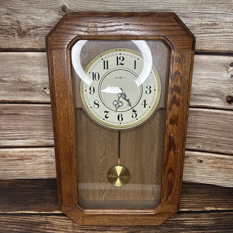 Vintage Howard Miller 23" Wood Pendulum Wall Clock Model No. 613-237 Cover