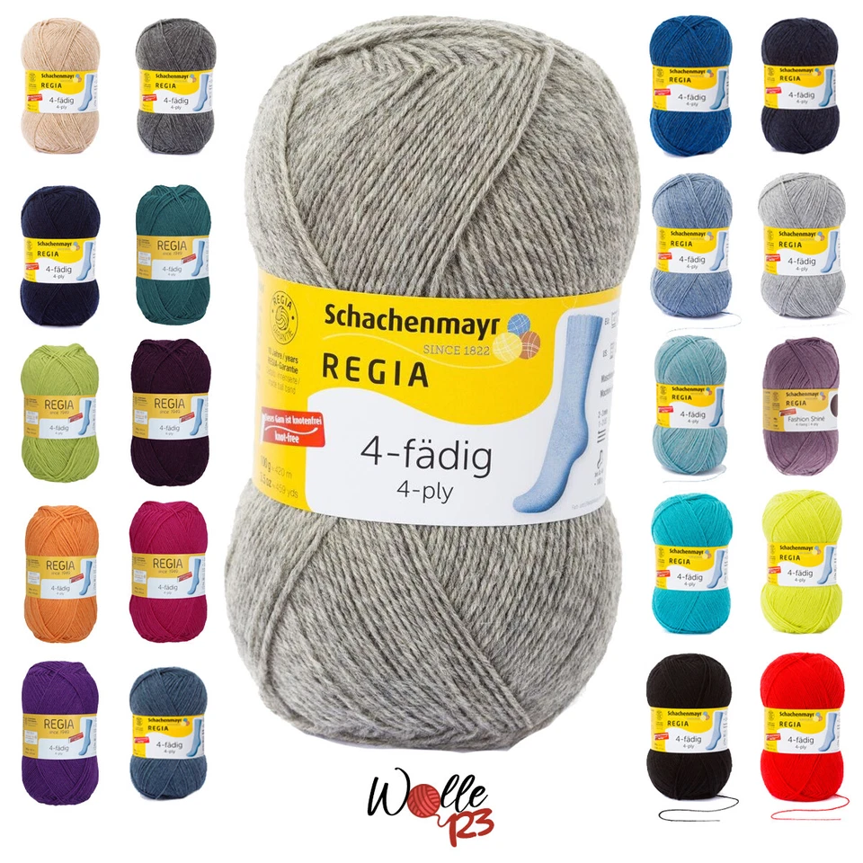 100g Schachenmayr REGIA UNI Sockenwolle | 4-fach Häkeln Stricken | (59,90€/kg) - Bild 1 von 1
