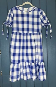 Vestido a Cuadros Azul Blanco Talla Pequeña Retro Hada Cabaña Núcleo Campesino - Imagen 1 de 5