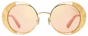Roberto Cavalli RC 1126 33G Gold Mirrored Round Metal Sunglasses Frame 53-21-140 - Picture 1 of 2