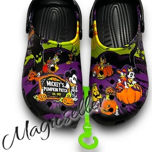 Disney Parks Halloween Mickey’s Pumpkin Patch Erwachsene Clogs Crocs Gr. M8/W10 Neu - Bild 1 von 5