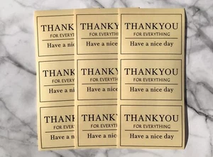 12pcs Thank You Clear Kraft Transparent Stickers Gift Favour Box Sealed Labels - Picture 1 of 3