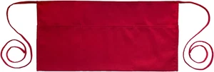 1 Pack Heavy Duty Waist Apron With 3 Pockets Red Waitress Waiter Server Short Ap - Picture 1 of 7