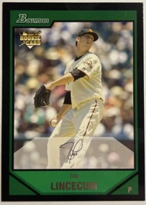 TIM LINCECUM 2007 Bowman Draft Picks RC BDP11 Rookie Logo Paper Base Card Giants - Picture 1 of 2