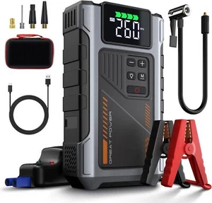 3000A Car Jump Starter Power Bank With Air Compressor Battery Booster + Case - Picture 1 of 7