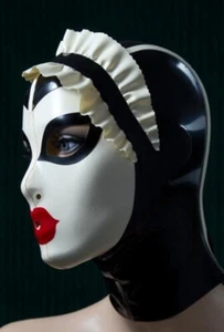 Gummi Latex Rubber Ganzanzug Cosplay Halloween Mask Hood Party Fixed Men L - Picture 1 of 1