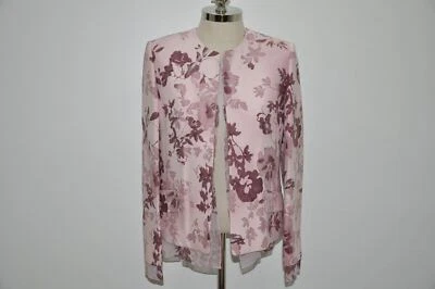 Linda Allard Ellen Tracy Silk Trimmed Silk & Wool Floral Jacket 8 - Image 1 of 4