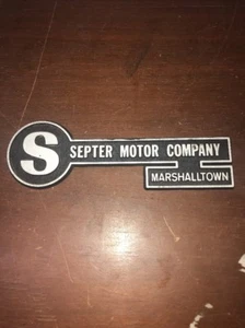 DEALER EMBLEM NAMEPLATE SEPTER MOTOR MARSHALLTOWN MOPAR CHEVY FORD BUICK GM - Picture 1 of 6