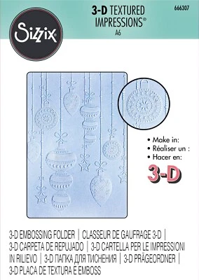 Sizzix Sparkly Ornaments 3D Embossing folder #666307 Retail $11.99 - Image 1 of 3