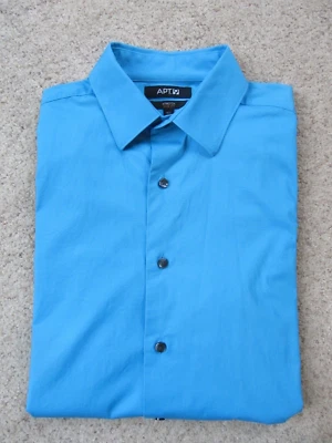 Apt. 9 Men's Stretch Slim Fit Dress Shirt -  15 1/2 34/35 - Aqua/Turquoise - EUC - Image 1 of 4