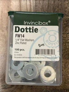 NEW Dottie FW14 1/4” Zinc Plated Flat Washers (Box of 100) - Picture 1 of 4