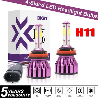 4-Side LED KIT H11 H8 H9 Headlight Bulbs 1000W 100000lm 6000K For Nissan Altima - Image 1 of 4