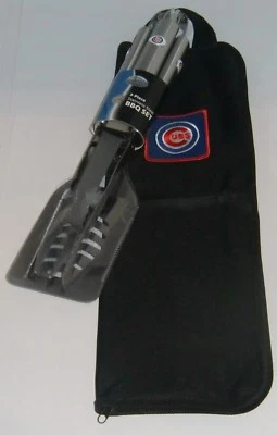 Chicago Cubs 3 Piece Stainless Steel BBQ Set with Canvas Bag MLB Baseball - Image 1 of 4