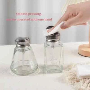 180ml Pump Dispenser Glass Bottle Pressed Alcohol Nail Polish Remover Container - Picture 1 of 10