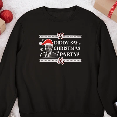 WILLOWGIFTS Diddy Say Christmas Party? Pullover Jumper - Funny Xmas Party Present Gift