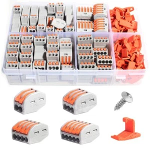 Electrical Connectors Wire Block Clamp Terminal Cable 12V 240V Reusable 265 pcs - Picture 1 of 8