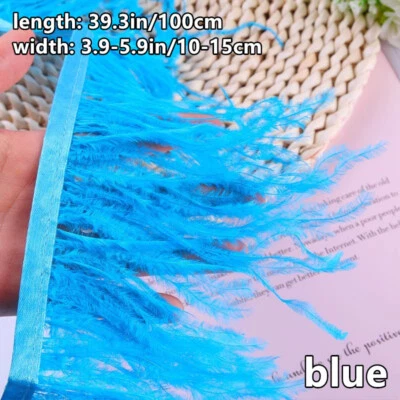 Correa de piel sintética de pluma de 1 m cintas adornos flecos borla para decoración de disfraces costura elegante Foto 1 de 4