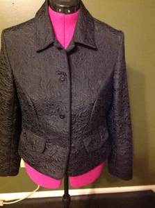 Giacca trapuntata nera donna abito medio business casual vita cappotto top camicia - Foto 1 di 6