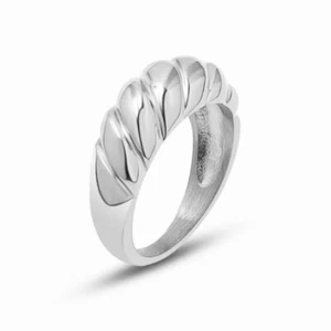 Twisted Weaving Stackable Stainless Steel Dome Ring Jewelry Gift Her Women - Picture 1 of 5
