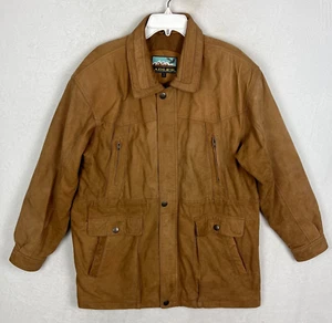 Vintage Adler Suede Leather Jacket Coat Mens XL Brown Tan Full Zip Snap Field - Picture 1 of 18