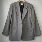 Vintage Sag Harbor Size 14 Gray Woolmark Jacket Blazer One Button Suit Coat