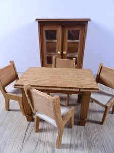 Vintage Miniatur Puppenstuben-Möbel komplettes Esszimmer wie abgebildet (7867) - Bild 1 von 10