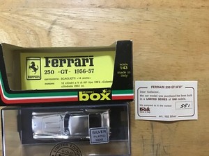 BOX MODEL 1:43 FERRARI 250 GT 1956-57 LIMITED EDITION 551/1000 SILVER PLATED DIE