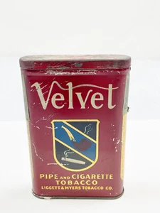 VINTAGE VELVET PIPE AND CIGARETTE TOBACCO TIN - EMPTY - COLLECTORS ITEM - Bild 1 von 7