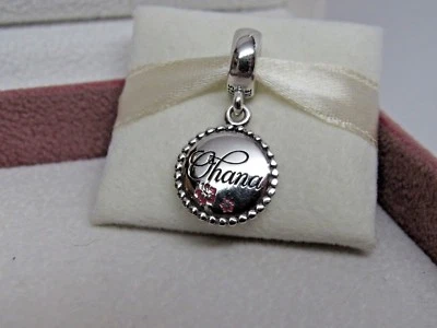 Novo SEM CAIXA Pandora Ohana Rosa Hibisco Flor Havaí Pingente Charme Família - Imagem 1 de 4