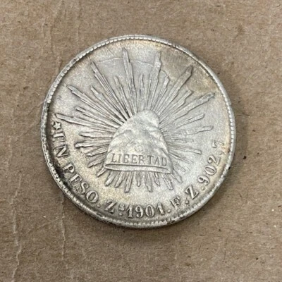 México - 1901 ZsFZ Peso Plata Grande Foto 1 de 4