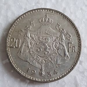 Belgique - Albert Ier Roi des Belges  -  20 francs en argent 1934 en Néerlandais