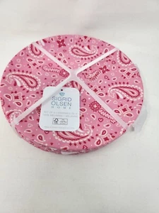 Sigrid Olsen Melamine PINK PAISLEY BANDANNA Lunch Salad Dessert Plates Set Of 4 - Picture 1 of 4