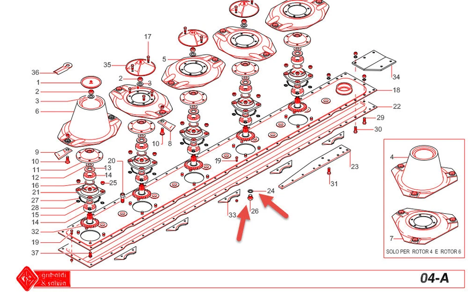 Drain Plug and Washer for Gribaldi DM Disc Mowers Code 26163 / 26173 - Image 1 of 1