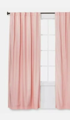Pillowfort Light Pink Twill Blackout Window Panel ~ 84" x 42" ~ Energy Saving  - Image 1 of 3