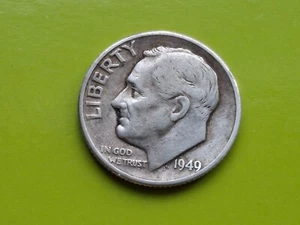 one dime 1949d. Silver coin. USA. - Picture 1 of 2
