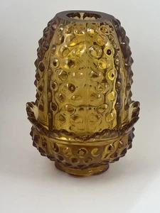 Lampada vintage Fenton fata luce portacandele ambra piano cottura 2 pezzi - Foto 1 di 8