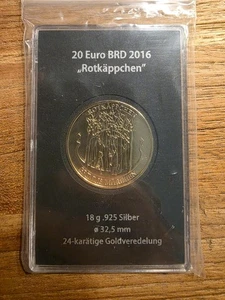 20 Euro BRD 2016 „Rotkäppchen“ – Grimms Märchen – 18 g Silber (.925) - Bild 1 von 2