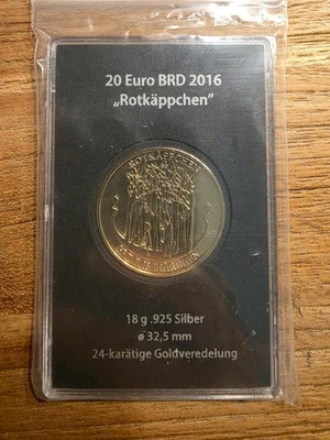 20 Euro BRD 2016 „Rotkäppchen“ – Grimms Märchen – 18 g Silber (.925) - Bild 1 von 2
