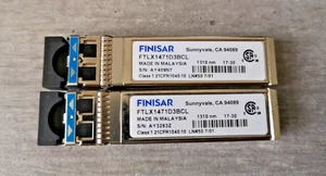 2x new SFP-10G-LR Finisar Transceiver FTLX1471D3BCL Cisco compatible - Picture 1 of 2