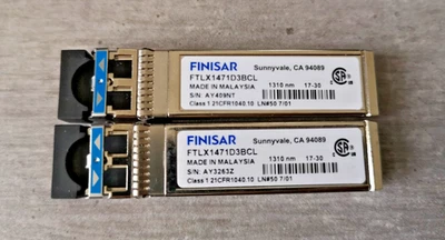 2x new SFP-10G-LR Finisar Transceiver FTLX1471D3BCL Cisco compatible - Image 1 of 2