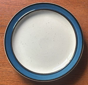 MARIANA Set of 12 Salad Plates 7.25" RAINBOW Sango Blue Band Stoneware Japan - Picture 1 of 13